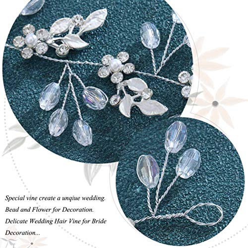 Yean list vjenčana kosa cvijet loze Svadbeni komad kose kristalni vještački dijamant duga traka za glavu za žene i djevojčice