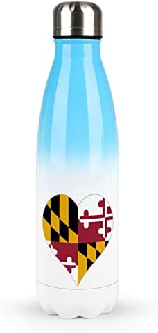 Love Maryland Flag Funny Bottle Water Tumbler Sportska krigla sa poklopcem za biciklističku teretanu Početna Office Blue / Pink