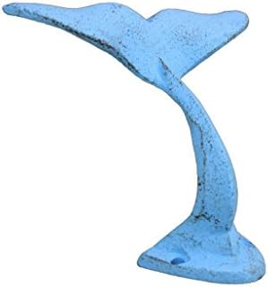 Ručno izrađen nautički dekor Rustikalno svijetlo plavo Liveno željezo Dekorativni kitovi Rep HOOK 5 - DECORATIO GLAVNA