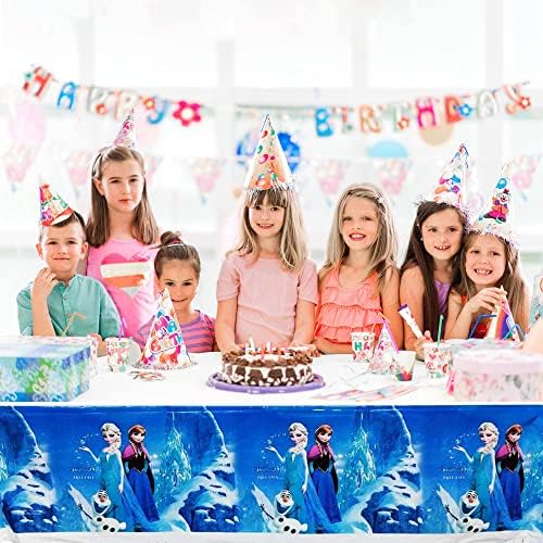 Luckmerry Frozen Elsa princeza Happy Birthday Party Dekoracije zalihe djevojke Rođendanska zabava zid pozadina i stolnjak fotografija