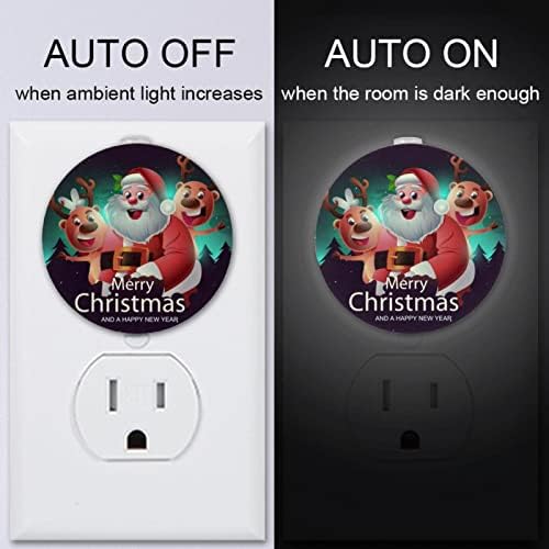 2 paket Plug-in Nightlight LED noćno svjetlo sa senzorom sumraka do zore za dječiju sobu, rasadnik, kuhinju, hodnik Božić Santa
