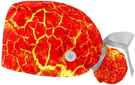 Radna kapa lava magma sa gumbom i duganom opsegom 2 kom. Hirurški hirurški hirurški hirurški hids HATS Ponytail HOLDER MULTI BOLOR