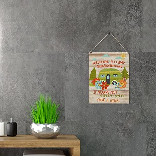 Kamp Poklon Poklon Farmhouse Dobrodošli Kamper Drveni viseći znak Plaket Moderni rustikalni zidni umjetnički dekor za kućnu kampiranje
