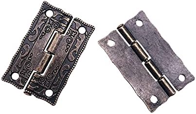 Hardverska šarka 1 komad antikne brončane brave nakit Drvena kutija Preklop HASP zaključavanje + 2 komada retro hardvera za šarke za namještaj