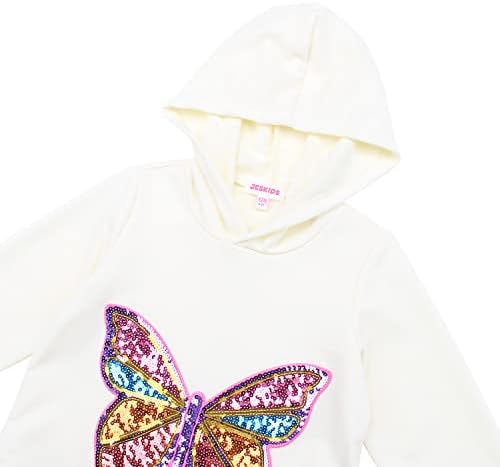Jeskids Hoodie haljina za djevojčice sekfice leptir duge sa rukavima sa džepovima 4-13 t