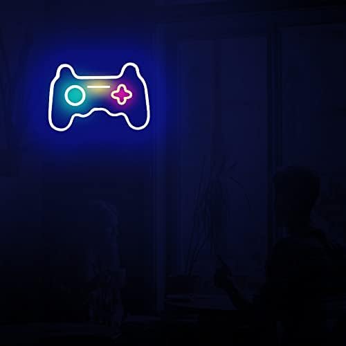 JSSNK Led igra neonski znak Gamepad oblik LED znak svjetlo Gamer poklon za djevojčice i dječake Igraonica dekor spavaća soba Zidna