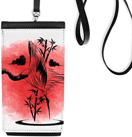 Japanski japanski stil Crveni dizalica Telefon novčanik Torbica Viseća torbica Crni džep