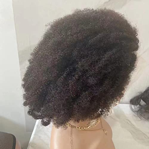 Quella uska Afro Kinky kovrčava perika ljudska kosa pune čipkaste perike 70s 4c 4b Afro Puff perike HD prozirna prirodna linija kose