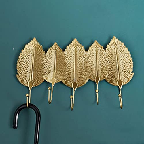 Liuzh zlatni list oblik nordijski stil kovanog željeznog zidnog vješalica viseći stalak za skladištenje za kućnu organizaciju odjeće