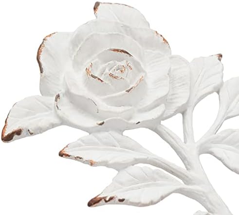 SOFFEE DIZATEG 2pcs Bijela jednokrevetna kuka 3D cvijet retro ukras stila za sobu zidni ukras, kaput šešir koji vise unos teške kuke,