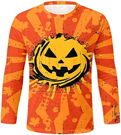 Halloween Muške 3D digitalne majice Muškarci Halloween bundeve print T majica Bluza Dugi dizajner majice za muškarce