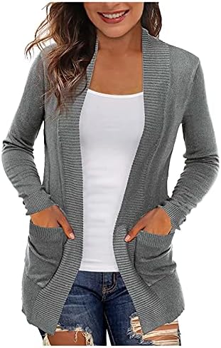 XILOCCER Najbolje jakne za žene obrezana jakna Ženska košulja Jakna Lagana jakna Ležerna s otvorenim prednjim kardiganskim džemper