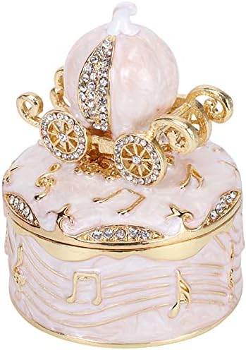 Generički, bundevi nosač krinketa za vjenčanje prijedlog nakita Skladište za pohranu ručno oslikana emajlirana nakita Jedinstveni poklon, 14645x5y02tbrka, bijeli, 7,5x5,4cm