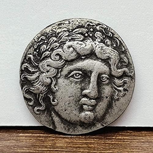 [Zaštitnik sa leo] Sun Bog Apolon Ancient Grčki srebrni novčić EPIC MIST Classic Retro kopira za kućni sobni uredski dekor