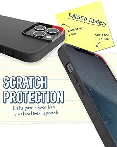 Smartshish iPhone 13 Pro max tanak futrola - GripMunk kompatibilan sa magsafe [laganom + zaštitnom] tankim privlačnim poklopcem s oblogom od mikrovlakana - crna veza