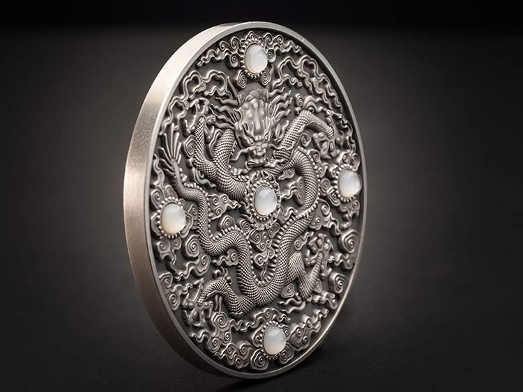 2023 de Chinese Dragon Art Powercoin 2 oz Silver Coin 5 $ Niue 2023 2 oz Antique Finish