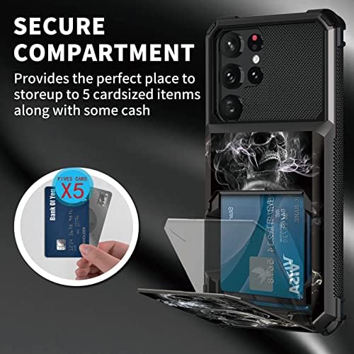 za Samsung Galaxy S22 Ultra novčanik slučaj sa držačem kartice Slot Flip Cover Hybrid Dual Layer Heavy Duty Shockproof Hidden ID Cash
