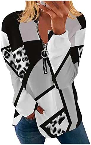 NOKMOPO dugi rukavi modni Casual Crew-vrat nepravilan prugasti geometrijski Print majica dugih rukava