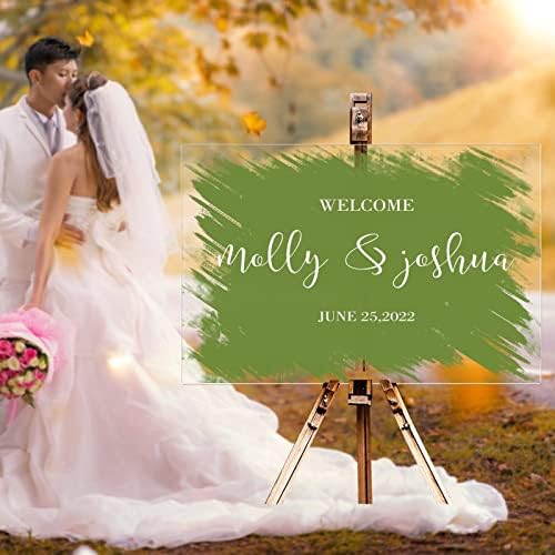 Moderna akrilna viđenja za dobrodošlicu Dobrodošli u naš vjenčanje personalizirano dobrodobno vjenčanje od četkice brušene kadulje