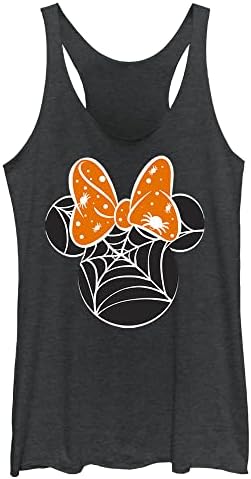 Disney ženska Mickey & Prijatelji Halloween Minnie Spider Web Logo Juniors Tri Blend Tank