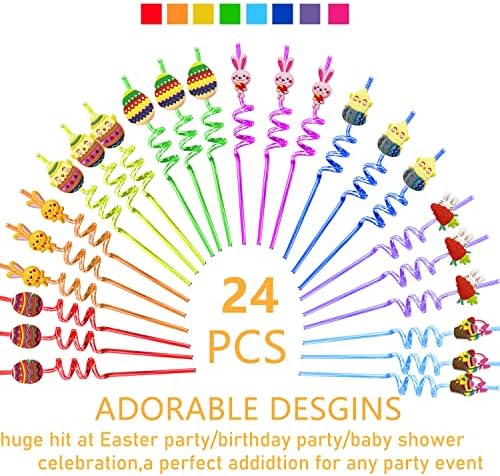 24 Uskršnje slamke za višekratnu upotrebu Uskršnja zabava favorizira ukras Uskršnje zabave ukras za rođendanske zabave potrepštine