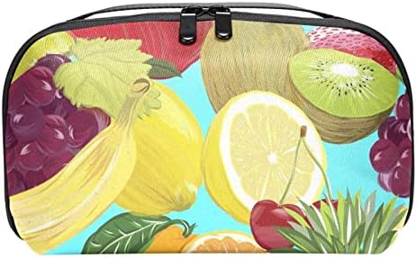 Akvarelna torba za šminkanje od žutog limunovog voća za torbicu prenosiva torba za organizatore putovanja za toaletne potrepštine