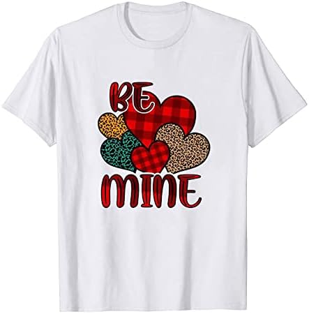 Be Mine pismo srce štampani T-Shirt žene Tees za Valentinovo kratki rukavi posada vrat vrhovi bluza za muškarce