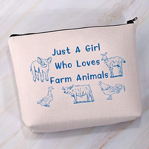 VAMSII Funny Farmer poklon samo djevojka koja voli domaće životinje kozmetička torba krave svinje koze Lover zipper torbica