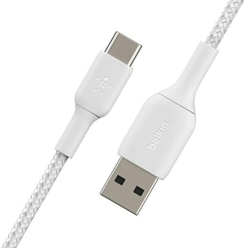 Belkin 3.3 ft pleteni USB-C kabl, pojačajte punjenje USB-C na USB kabl, USB Tip-C kabl & 24W dvostruki Port USB zidni Punjač-iPhone