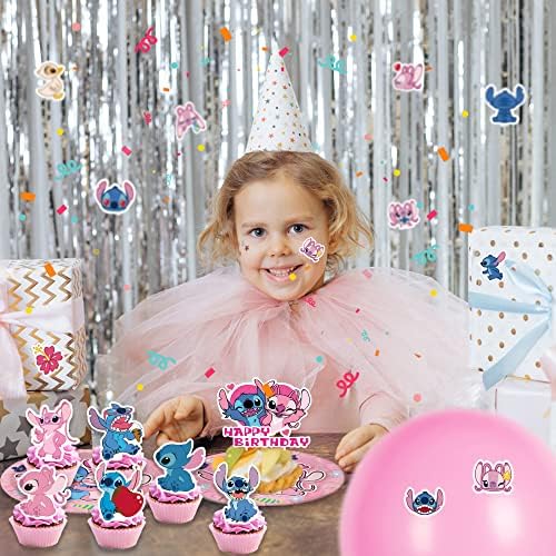 197 kom Pink Theme potrepštine za rođendanske zabave za 10 gostiju, komplet posuđa za jednokratnu upotrebu, rođendanski ukrasi uključeni
