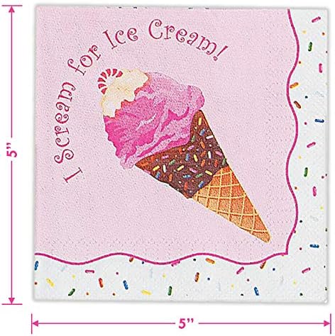 Ice Cream potrepštine-vrištim za sladoled Cone & posipa papirne činije i salvete