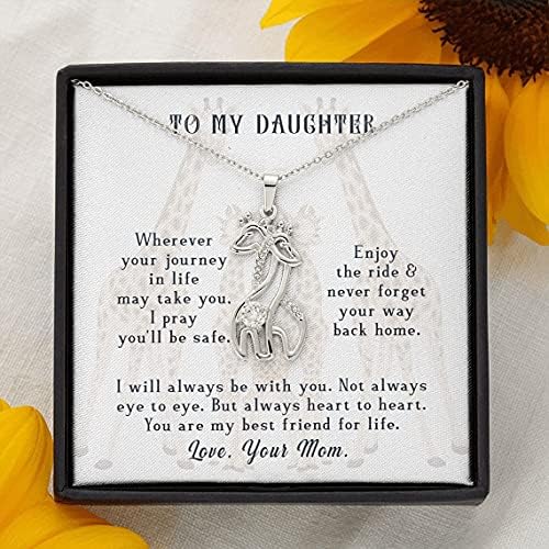 Mojoj kćerci uvek ću biti s tobom žiraffe ogrlica, poklon kćeri, poklon za kćer, žiraffe privjesak, žirafe poklon, ljubitelj mame ogrlice na rođendan, Božić, XMAS