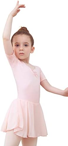 Dječja baletna haljina Kids Dance Leotard V-izrez Haljina s kratkim / dugim rukavima za plesnu odjeću za ples sa šifronom suknjom