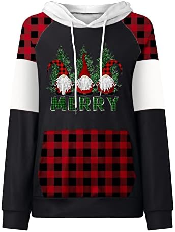NOKMOPO božićni džemperi za porodičnu žensku modnu dugih rukava plairani božićni print duksevi Pulover Duweatershirt Top