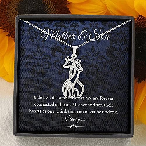 Nakit za poruke, ručno rađena ogrlica - personalizirani poklon žirafe ogrlica, majka i sin, mamini pokloni od sina, poklon za mamu