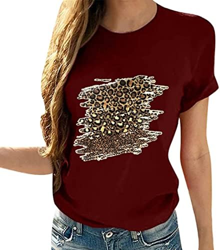 Retro majica ženska bluza Ispisuje casual kratki labavi rukav gornji vrat cvjetni ljetni tee prevelicirani tinejdžeri za žene