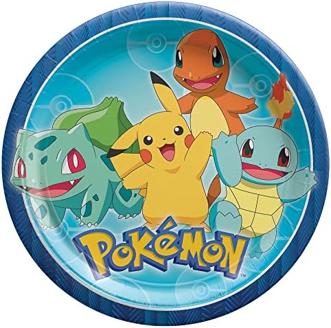 Pokémon paket potrepština za zabavu služi 16: tanjiri za večeru i salvete za ručak sa rođendanskim svijećama