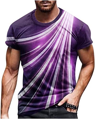 Majice za muškarce Casual okrugli vrat 3d Digitalna štampa pulover fitnes sportske kratke hlače rukavi T Shirt bluze