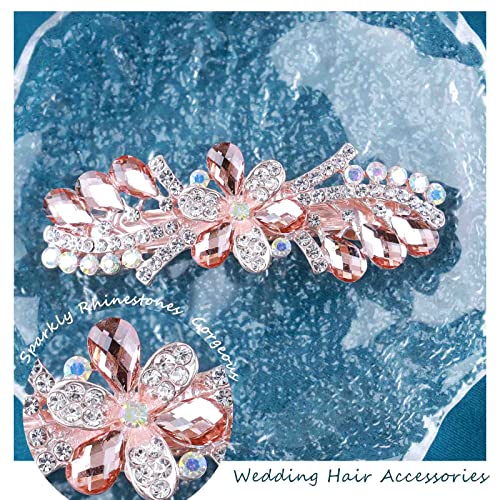 QiSigy Crystal Cvjetna bačva za kosu za vjenčanje vjenčani kosu bareta pjenušava mladenka ukrasna headwear zlatni cvijet kristalna