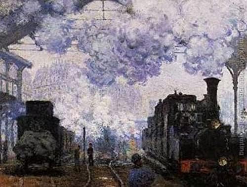 Lxtong Monet Saintlazare Željeznička stanica Dijamantna slika 5D puni okrugli dijamantski slikarski umjetnički zanat Monet Poznata