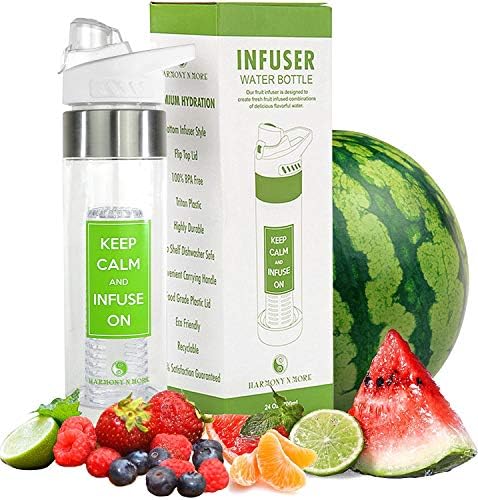 Harmony N Više najbolje voćne infuzijske vodene boce 24 oz BPA BESPLATNO TRITAN u paketu sa našom silikonskim sredstvom za čišćenje