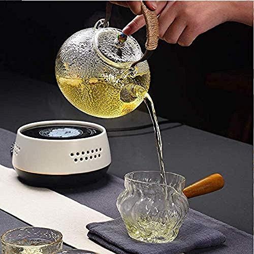 Kanjj-Yu Tea setovi stakleni čajnik staklo od nehrđajućeg čelika infuser oolong crna grijana kontejner za čaj za čaj za čaj dobrog čistog čajnika četvornih filtera košara