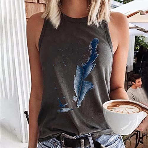Ljetna jesenska bluza bez rukava djevojke 2023 Crewneck pamuk grafički Casual Cami Tank top prsluk Tshirt za žene 1g