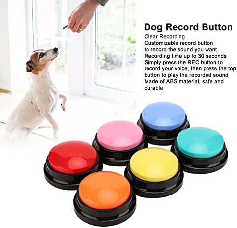 6pcs tipke za pse, dugme za snimanje, dugme za snimanje glasa, dugmad za pse za komunikaciju, višenamjenski prenosni 30 sekundi Zapisnički