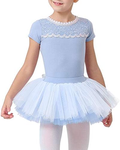 Mdnmd kratki rukav čipka ples ples balet koji se može ukloniti Tutu suknja Leotard ballerina za djevojke za djevojke za dijete
