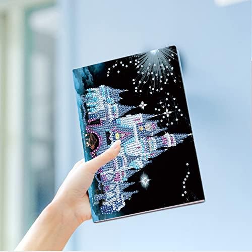 DIY 5D Notebook sa dijamantskim slikarskim umjetnošću Prekrasan dvorac poklopac kristalnog kristalnog dijela Stitch Specijalni dijamantski